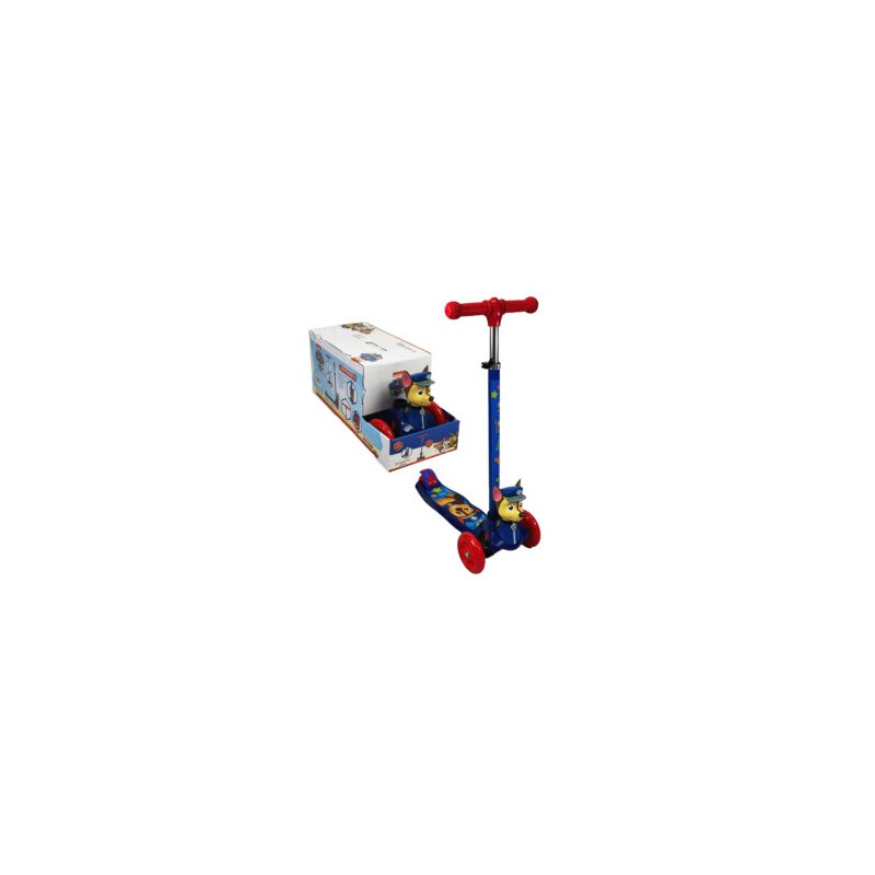Scooter patín del diablo infantil ajustable, 3 ruedas con luces y figura 3d con diseño de chase – paw patrol / 3w scooter 3d / 1