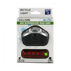 Kit de luz delantera y trasera recargable para bicicleta / qx-t0205 / hl-sen9604