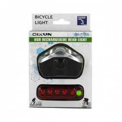 Kit de luz delantera y trasera recargable para bicicleta / qx-t0205 / hl-sen9604