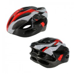 Casco estampado para bicicleta con boton de luz roja para alerta / t-606-df001