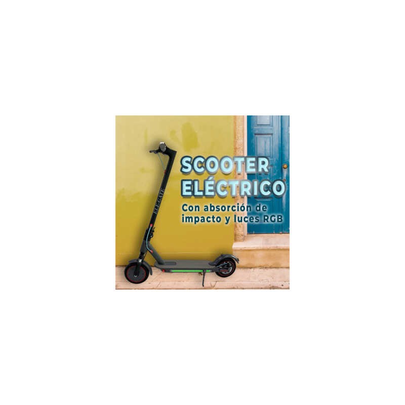 Scooter patín eléctrico con neumáticos todo terreno y pantalla led con indicador de batería y velocímetro