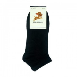 Par calcetines cortos de poliéster lisos color negro o blanco, variedad de tallas / coco sock