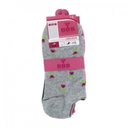 Paquete con 3 pares de calcetines bbs con diseño de flores para dama, variedad de colores / 3 pairs 35-40
