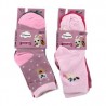Paquete con 3 pares de calcetines infantiles amorarma con diversos estampados para niña, variedad de modelos / tam 19-23 / idade
