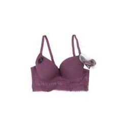 Brasier liso copa c con efecto push up con encaje y tirantes ajustables + tirantes de repuesto, variedad de tallas y colores / s