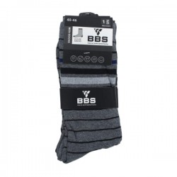 Paquete con 3 pares de calcetines tobilleros bbs con diseño de líneas horizontales para caballero, variedad de colores / 3 pairs