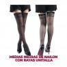 Medias al muslo de rayas con trasparencia de nailon unitalla / rop.26.3