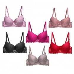 Brasier con encaje trasparentes de espalda copa completa, variedad de colores y tallas / rop.46