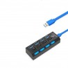 Hub Usb 3.0 4 Puertos Con Switch Led Laptop Pc Mac