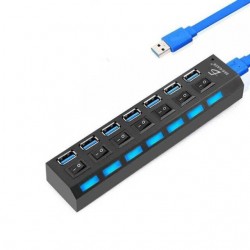 Hub Usb 3.0 Alta Velocidad 7 Puertos Multipuerto Switch Led