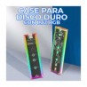 Case transparente para disco duro con luz rgb para pc gaming