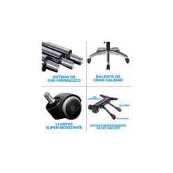 Silla reclinable con 5 ruedas móviles, descansa pies, reposabrazos y función de altura ajustable / hog.117.b