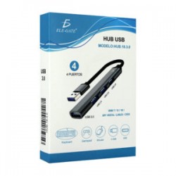 Hub cuatro puertos con entrada usb, 3 puertos usb 2.0 y 1 puerto usb 3.0