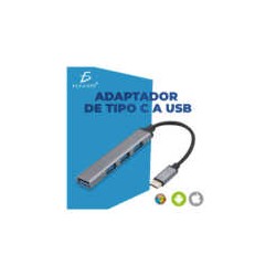 Hub cuatro puertos con entrada tipo c, 3 puertos usb 2.0 y 1 puerto usb 3.0