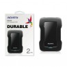 Unidad de disco duro externo 2.5 hdd adata color negro versión hd330 durable uso rudo con puerto usb 3.2 y capacidad de 2tb