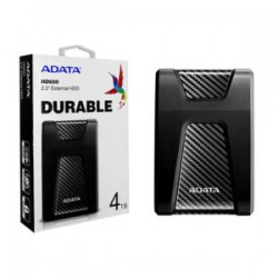 Unidad de disco duro externo 2.5 hdd adata color negro versión hd650 durable uso rudo con puerto usb 3.1 y capacidad de 4tb / ah