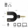 Divisor de audio estéreo 3.5mm, con dos salidas de auxiliar para audio y micrófono / zjt.42