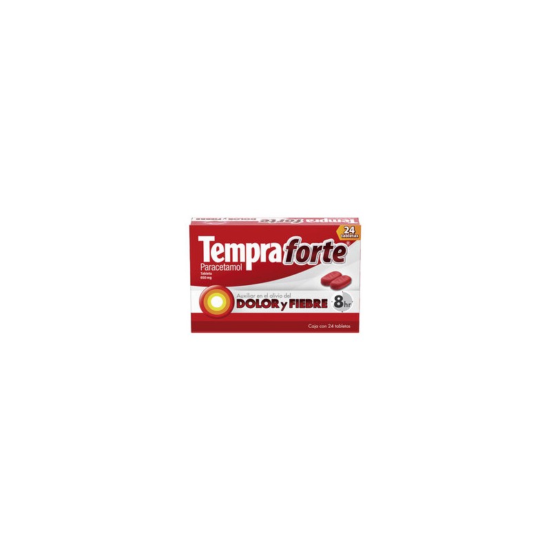 Tempra Forte Paracetamol de 650mg con 24 pzas