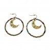 Aretes de aro con cristales y LUNA