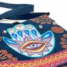Bolsa “Cross Body” de mezclilla con HAMSA pintado a mano