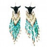 Aretes de chaquira con toro