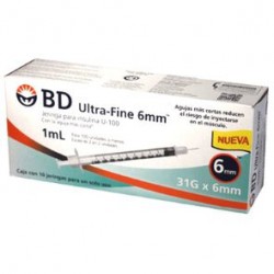 Bd Ultra-Fi Jeringa 31Gx6Mm 10 Jga X 1Ml