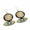 Aretes de OJO con de madera color cafe