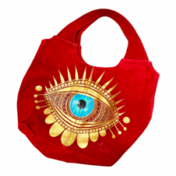 Bolsa de Gamuza con OJO pintado a mano