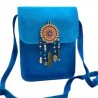 Bolsa de gamuza cruzada hecha a mano color turquesa
