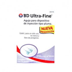 Bd Ultra-Fine Aguja Tipo Pluma 31Gx5Mm