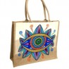 Bolsa de yute con ojo pintado a mano
