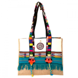 Bolsa de yute con asa de muñecas y atrapasueños