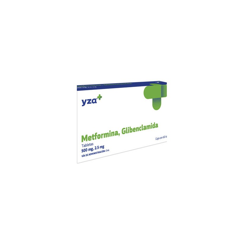 Yza Metformina/Glibenclamid 500Mg/2.5Mg