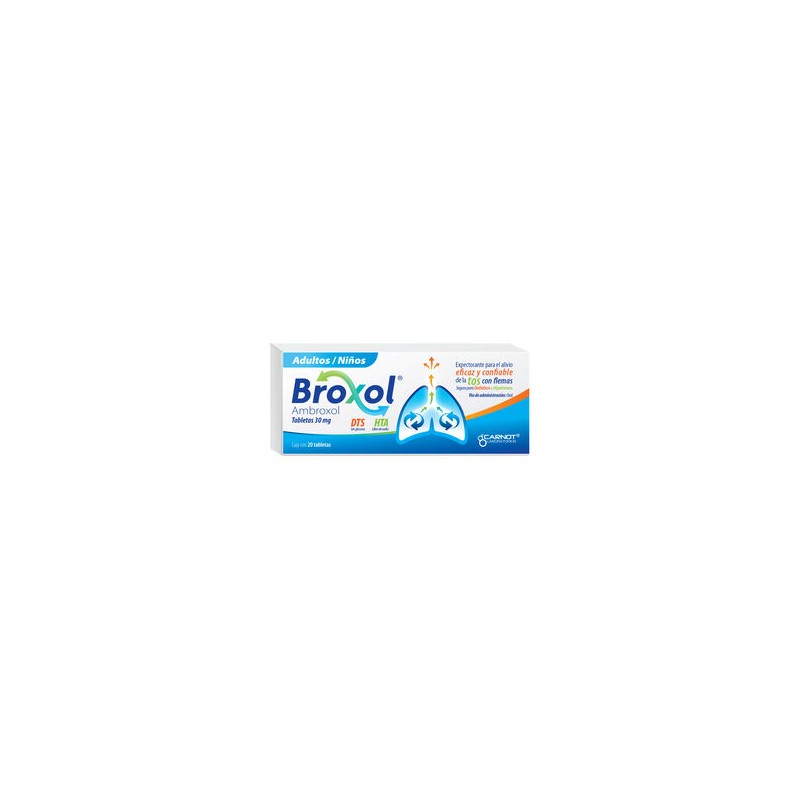 Broxol 30mg 20 tabs alivio rápido de la tos