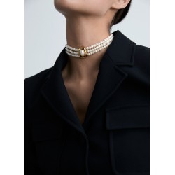 Collar triple perlas