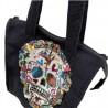 Bolsa Negra con Calavera bordada a mano