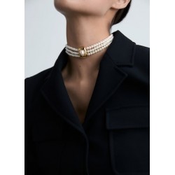 Collar triple perlas