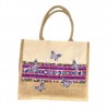 Bolsa de yute con telar y mariposas