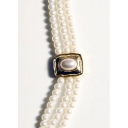 Collar triple perlas