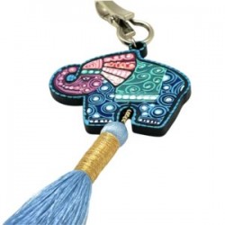 Bolsero con ELEFANTE de madera pintado a mano