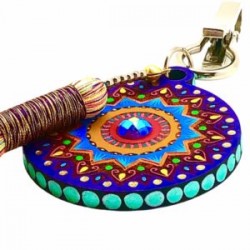 Bolsero con Mandala de madera pintado a mano