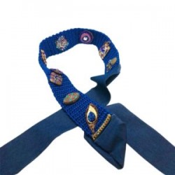 Cinturón unitalla hecho a mano pieza única mexican boho azul marino