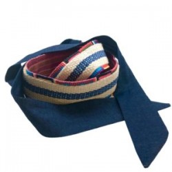 Cinturón y/o Asa para bolsa con cinta de colores y mezclilla