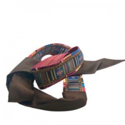 Cinturón y/o Asa para bolsa con cinta de colores y satín café