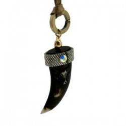 Collar con colmillo y aro de chaquira miyuki