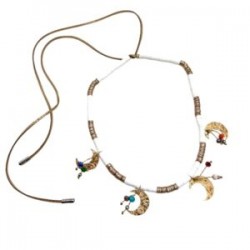 Collar con donas blancas y LUNAS doradas