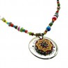 Collar con Mandala pintado a mano y chaquira