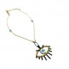 Collar con ojo bordado y chaquira