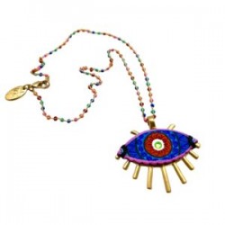 Collar con OJO de piel pintado a mano