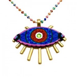 Collar con OJO de piel pintado a mano